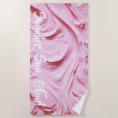'Summer, Sun & Fun' roze cupcake die zich kanst Strandlaken (Voorkant)