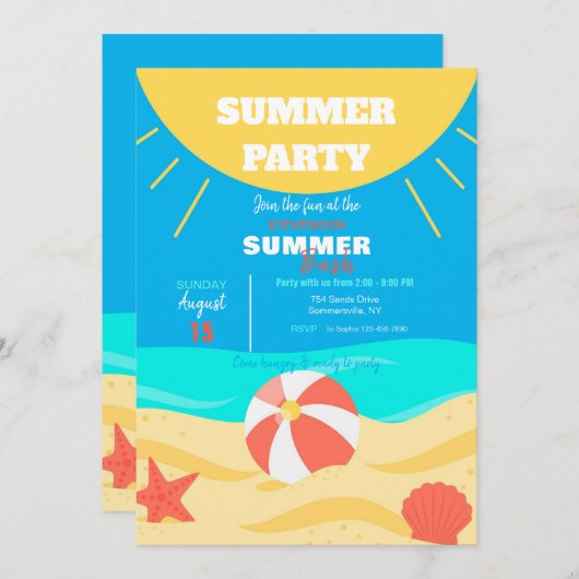 Summer Sun Kaart (Voorkant / Achterkant)