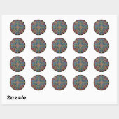 Summer Sun Mandala Ronde Sticker (Vel)