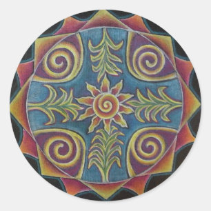 Summer Sun Mandala Ronde Sticker