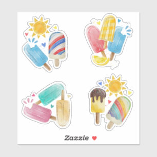 Summer Sun Pastel Creamsicle, Popsicle Collectie Sticker