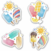 Summer Sun Pastel Creamsicle, Popsicle Collectie Sticker (Voorkant)