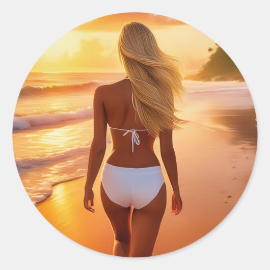 SUMMER SUN RONDE STICKER (Voorkant)