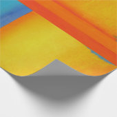 SUMMER, SUN & SEE - Roze, Abstracte blauwe kunst Cadeaupapier (Hoek)