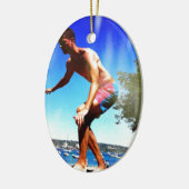 Summer Sun Slacklining Keramisch Ornament (Links)
