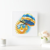 Summer Sun Vierkante Klok (Huis)