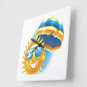 Summer Sun Vierkante Klok (Hoek)