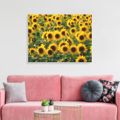 Summer Sunflower Field Canvas Afdruk (Insitu (Woonkamer))