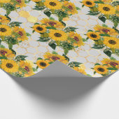 Summer Sunflower Gold Honeycomb Gift Cadeaupapier (Hoek)