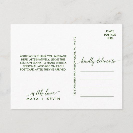 Summer Sunflower Hartelijk dank Briefkaart (Achterkant)