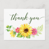 Summer Sunflower Hartelijk dank Briefkaart (Voorkant)