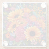 Summer Sunflower magic Glazen Onderzetter (Achterkant)