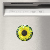 Summer Sunflower Round Magnet (Insitu (Vaatwasser))
