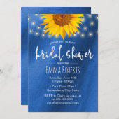 Summer Sunflower String Royal Blue Vrijgezellenfee Kaart (Voorkant / Achterkant)