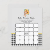 Summer Sunflower Teddy Bear Baby shower Bingo Game (Voorkant / Achterkant)