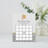 Summer Sunflower Teddy Bear Baby shower Bingo Game (Staand voorkant)