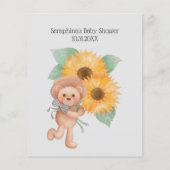 Summer Sunflower Teddy Bear Baby shower Bingo Game (Achterkant)