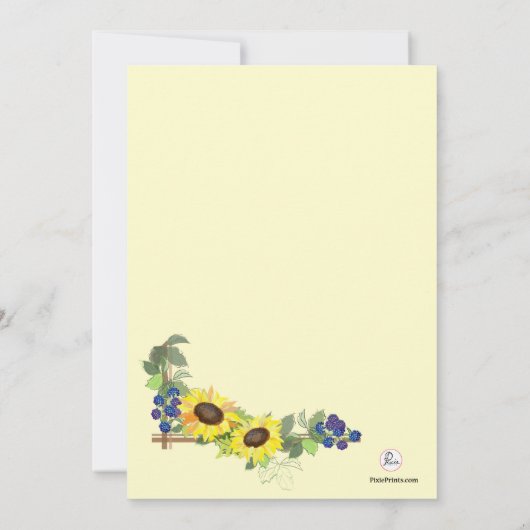 Summer Sunflower Uitnodiging (Achterkant)