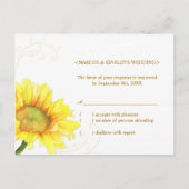 Summer Sunflower Vineyard Wedding RSVP Uitnodiging Briefkaart (Voorkant)