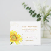 Summer Sunflower Vineyard Wedding RSVP Uitnodiging Briefkaart (Staand voorkant)