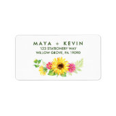 Summer Sunflower Wedding Etiket (Voorkant)