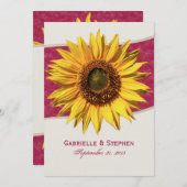 Summer Sunflower Wedding Kaart (Voorkant / Achterkant)