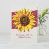 Summer Sunflower Wedding Kaart (Staand voorkant)