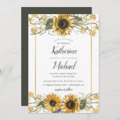Summer Sunflower Wedding Kaart (Voorkant / Achterkant)