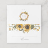 Summer Sunflower Wedding Plaatskaartje (Buitenkant ongevouwen)