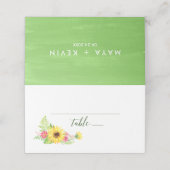 Summer Sunflower Wedding Plaatskaartje (Buitenkant ongevouwen)