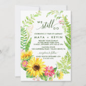 Summer Sunflower Wreath Vow Renewal Kaart (Voorkant)