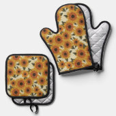 Summer Sunflowers Oven Mitt & Pot Holder Set (Voorkant / Achterkant)