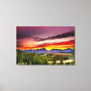 Summer Sunset at Snake River Overlook Canvas Afdruk