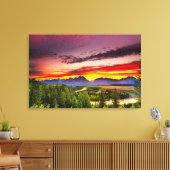 Summer Sunset at Snake River Overlook Canvas Afdruk (Insitu (Woonkamer))