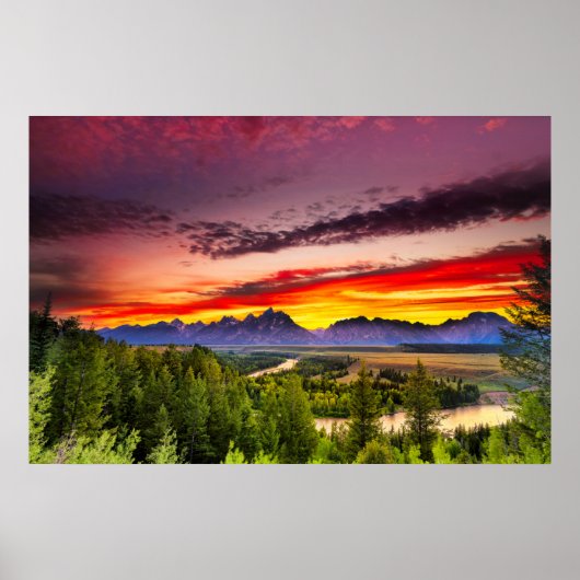 Summer Sunset at Snake River Overlook Poster (Voorkant)