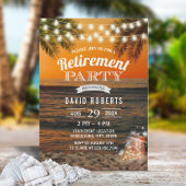 Summer Sunset Beach Glow Mason Jar Retirement Kaart