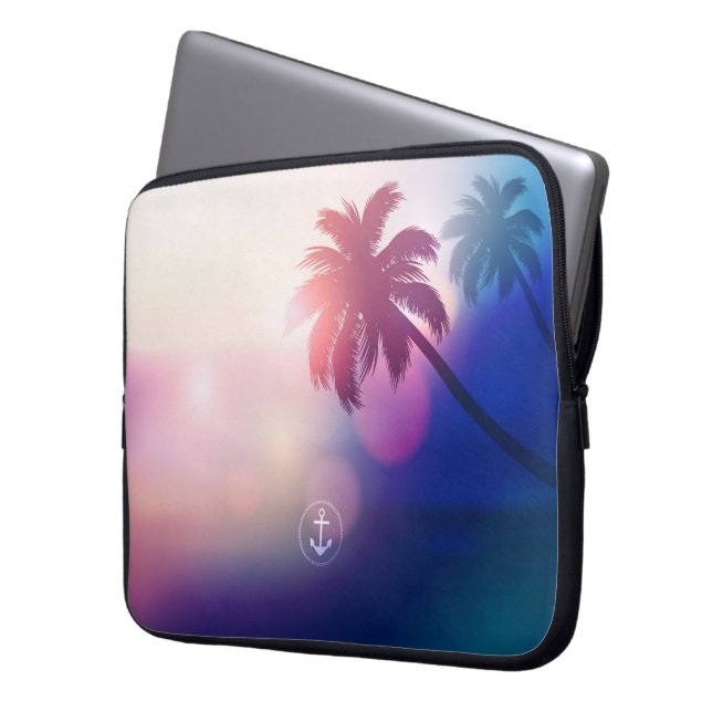 Summer Sunset Beach Laptop Sleeve (Voorkant Links)