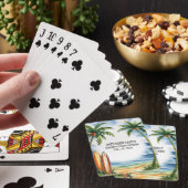 Summer Sunset Beach Palm Tree Family Reunion Poker Pokerkaarten (Insitu)