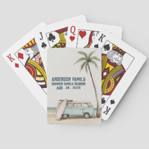 Summer Sunset Beach Palm Tree Family Reunion Pokerkaarten