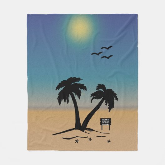 Summer Sunset Beach Sign Fleece Blanket Deken (Voorkant)