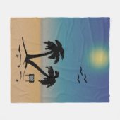 Summer Sunset Beach Sign Fleece Blanket Deken (Voorkant (Horizontaal))
