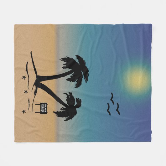 Summer Sunset Beach Sign Fleece Blanket Deken (Voorkant (Horizontaal))