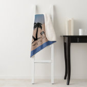 Summer Sunset Beach Sign Fleece Blanket Sherpa Deken (In situ)