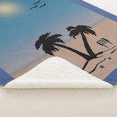 Summer Sunset Beach Sign Fleece Blanket Sherpa Deken (3/4)