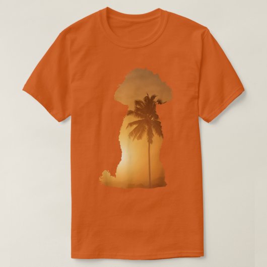 Summer Sunset BeachDog Silhouette Poodle T-shirt (Design voorkant)