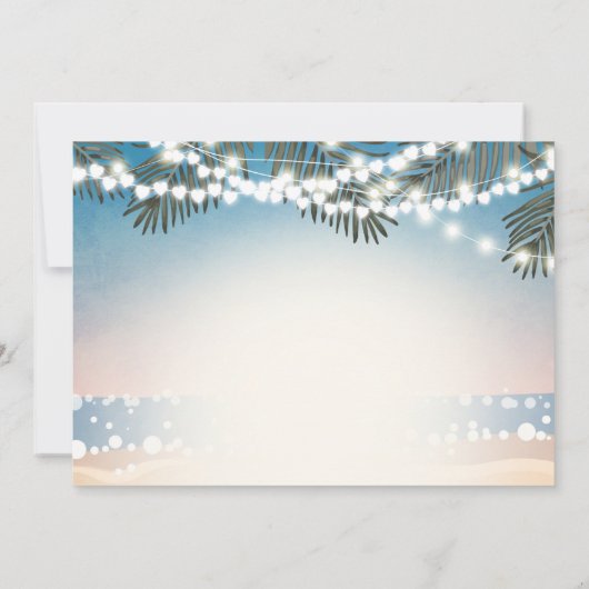 Summer Sunset Birthday Invitation String Lights Kaart (Achterkant)