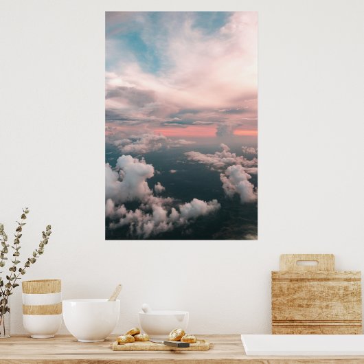 Summer Sunset Clouds Sky Landschap Poster (Keuken)