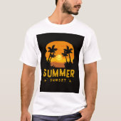 Summer Sunset esthetisch | Levendig tropisch stran T-shirt (Voorkant)