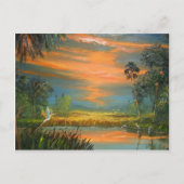 Summer Sunset met Blue Heron Briefkaart (Voorkant)