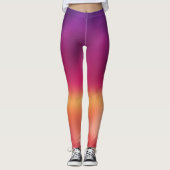Summer Sunset Paars Sinaasappel Ombre Leggings (Voorkant)